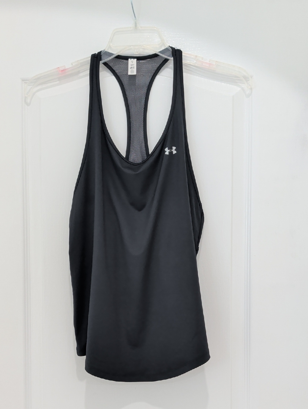 Under Armour Heat Gear Jet Black Racerback Tank Top Loose Fit M Medium
